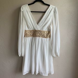 White and gold dress